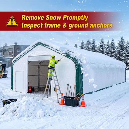W40'xL80'xH21' Double Truss Storage Shelter, 8' Truss Spacing