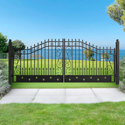 10'x4"x4" Gate Post with Brackets for Dual Swing Driveway Gates, Set of 2