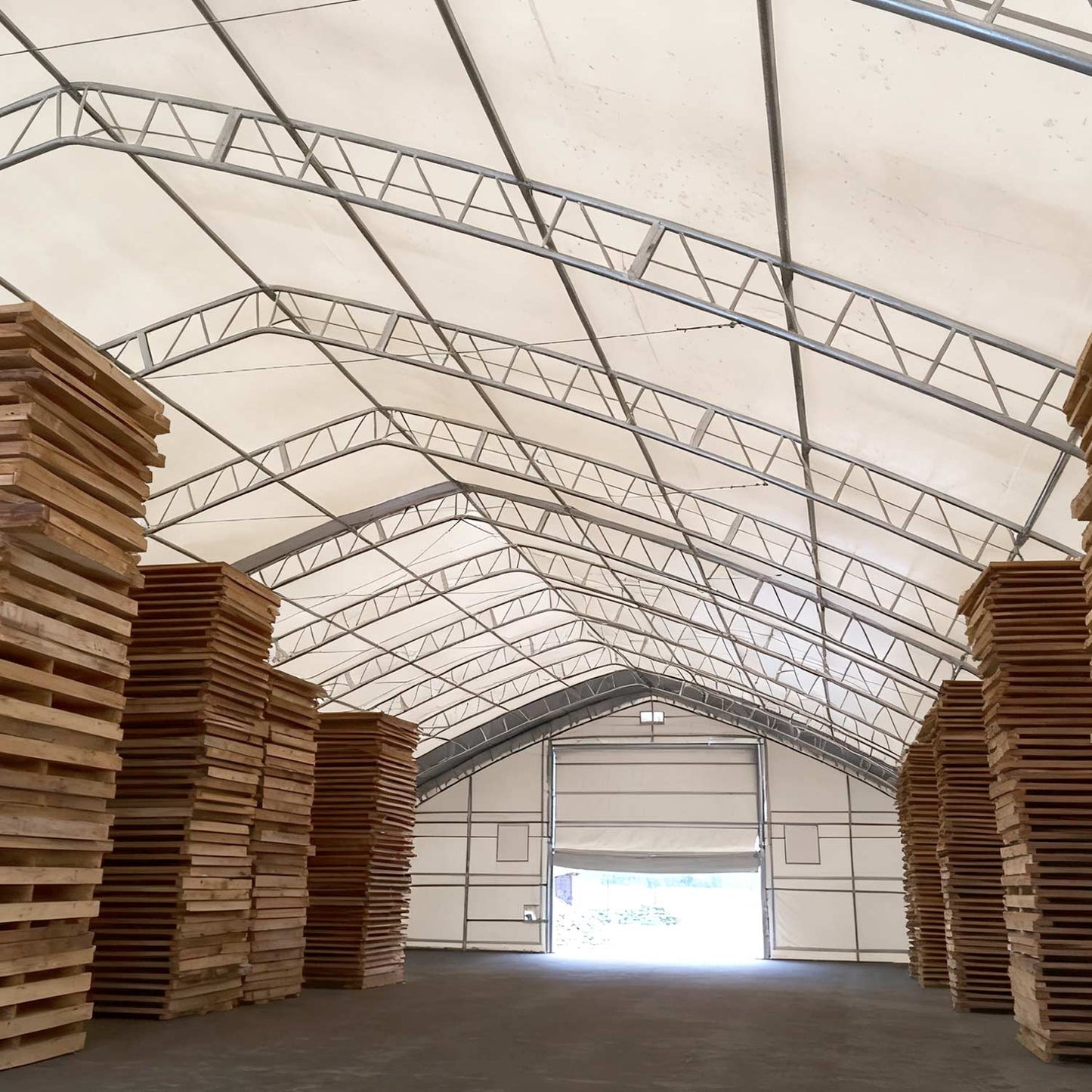 W50'xL80'xH23' Double Truss Storage Shelter