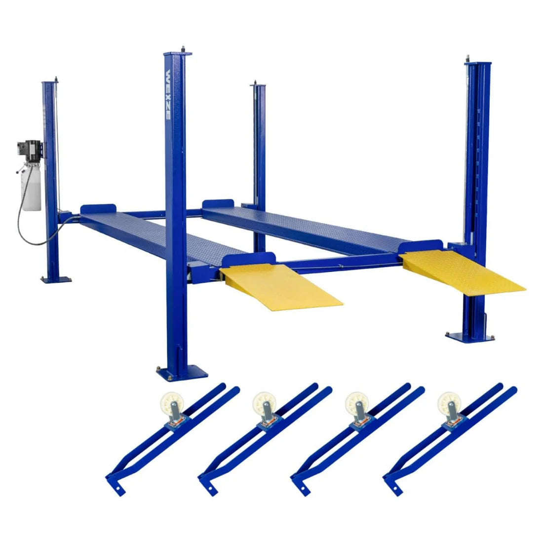 WEIZE 8500lbs 4 Post Car Lift with Caster Kits, Auto Car Storage Lift for Home Parking Garage