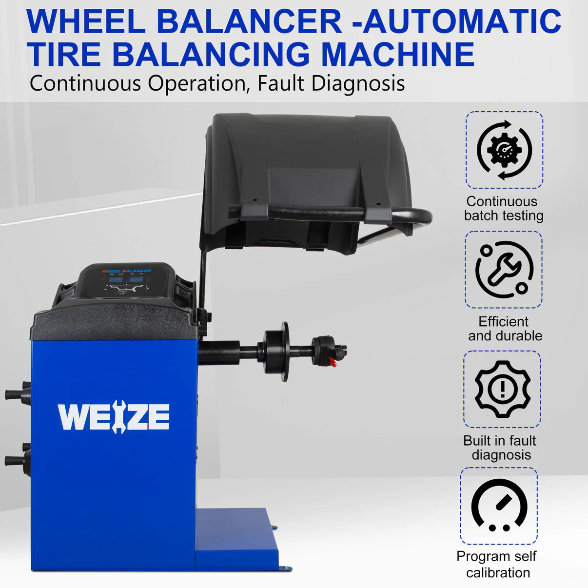 WEIZE Heavy Duty Wheel Balancer Tire Balancers Machine with Protective Cover