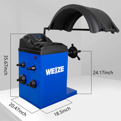 WEIZE Heavy Duty Wheel Balancer Tire Balancers Machine with Protective Cover