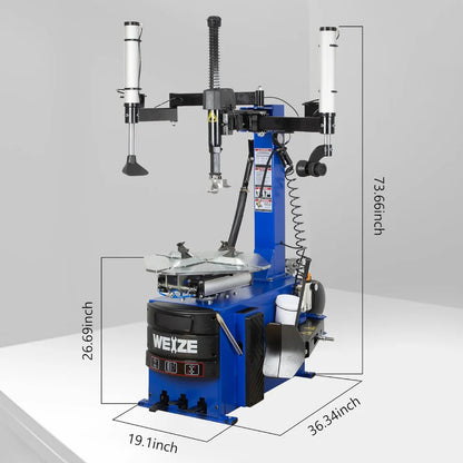 WEIZE New Tire Changer with Robo-Arm & Robo-Roller Tool, Electric Motor and 2 Helper Arms