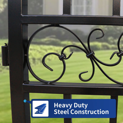 16x8 ft Steel Dual Swing Driveway Gate