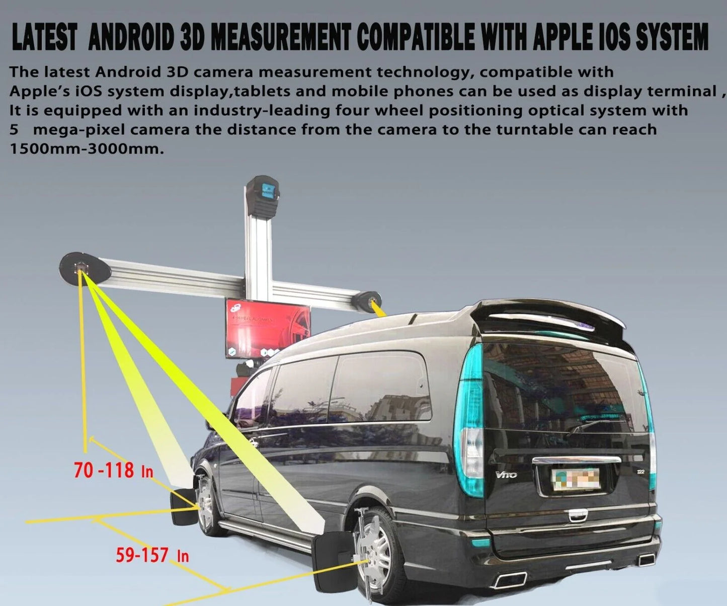 Wheel Alignment Machine Full-Automatic Works on 2 Post & Scissor Lift--AV9 Pro