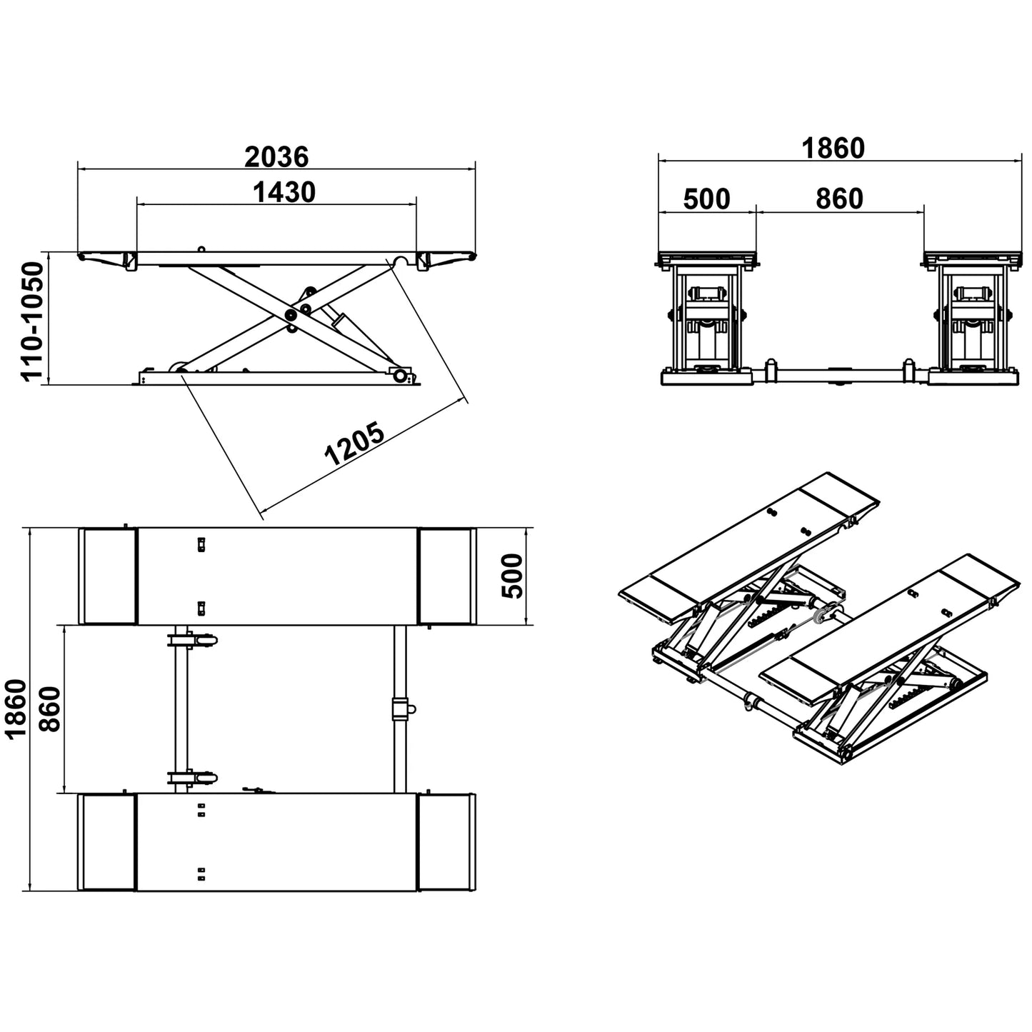 Katool AK-X80 Pneumatic Scissor Lift