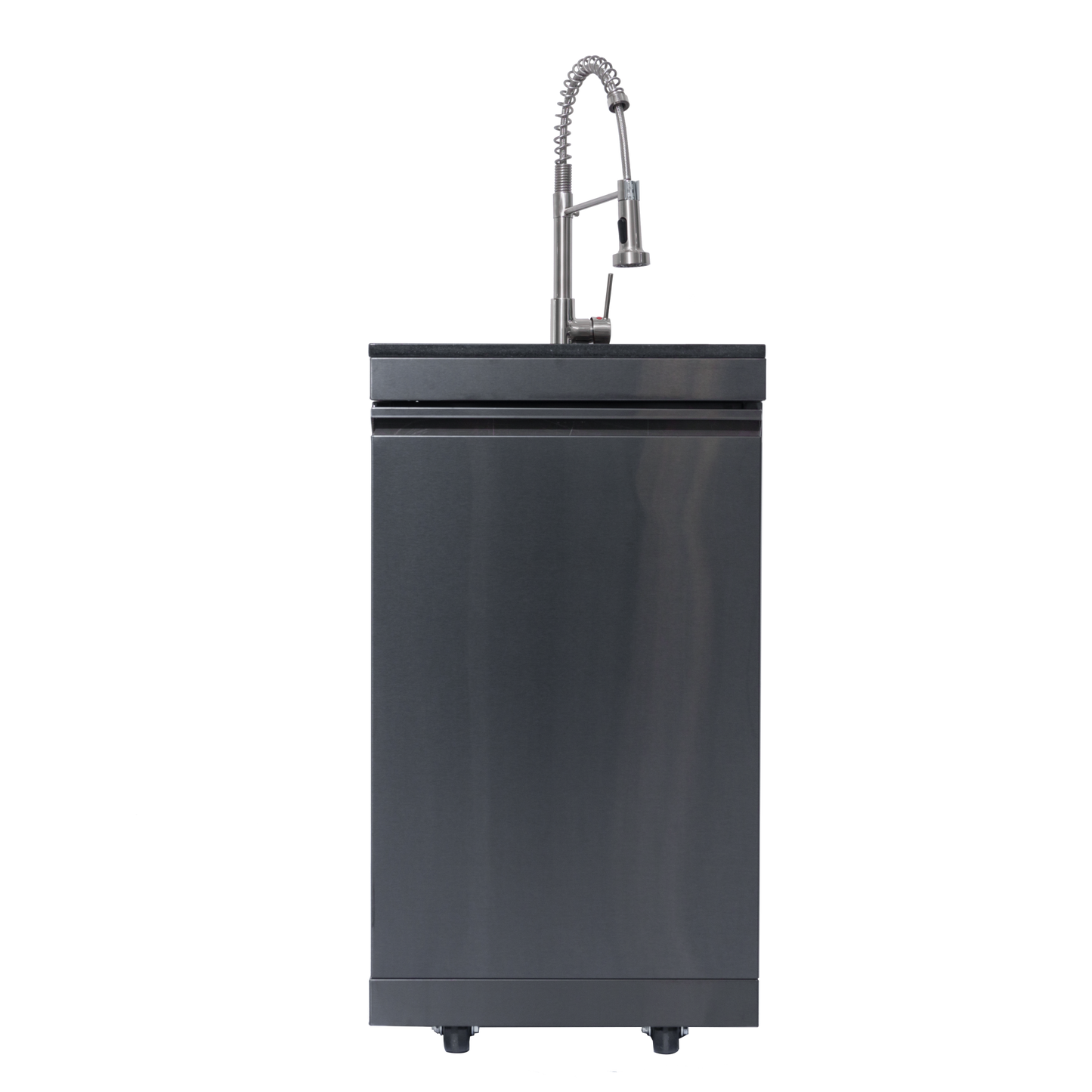 NG 85" 6-Burner 85,000 BTU Black Outdoor Kitchen Island Grill Refrigerator + Rotisserie Kit + Sink