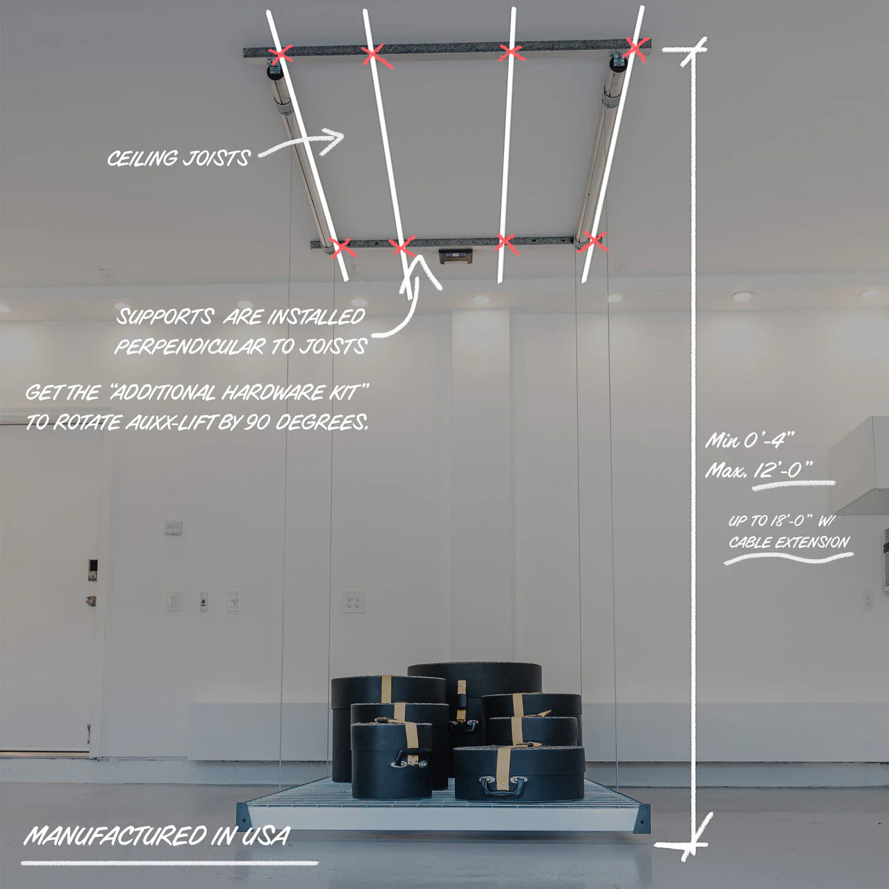 Auxx Lift Motorized Overhead Storage