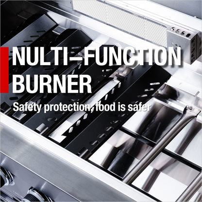 NG 104" 4-Burner 72,000 BTU Black Outdoor Kitchen Island Grill + Rotisserie Kit