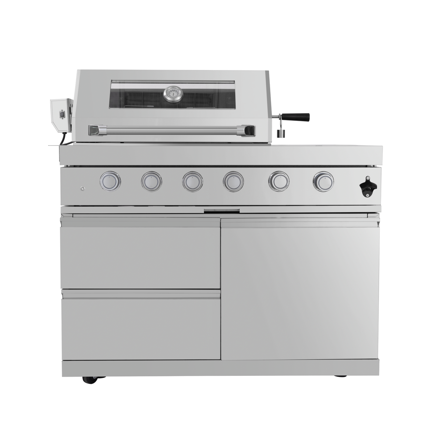125" 10,8000 BTU 4-Burner Outdoor Kitchen Island Grill with Pizza Oven