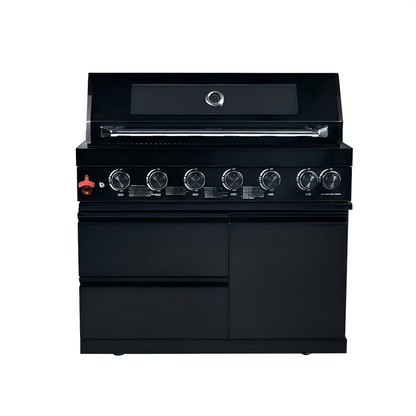 43" 6-Burner Natural NG Black Outdoor Kitchen Island Grill