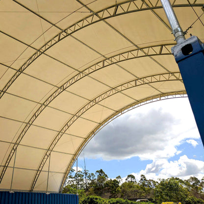 40'x40'x15' Double Truss Shipping Container Canopy Shelter, Outside