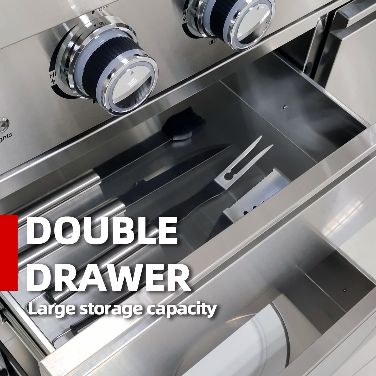 NG 85" 4-Burner 72,000 BTU Silver Outdoor Kitchen Island Grill + Side B & Storage Cabinets & Sink