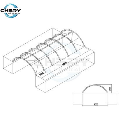 Fortified 20'x40' Double Truss Container Shelter