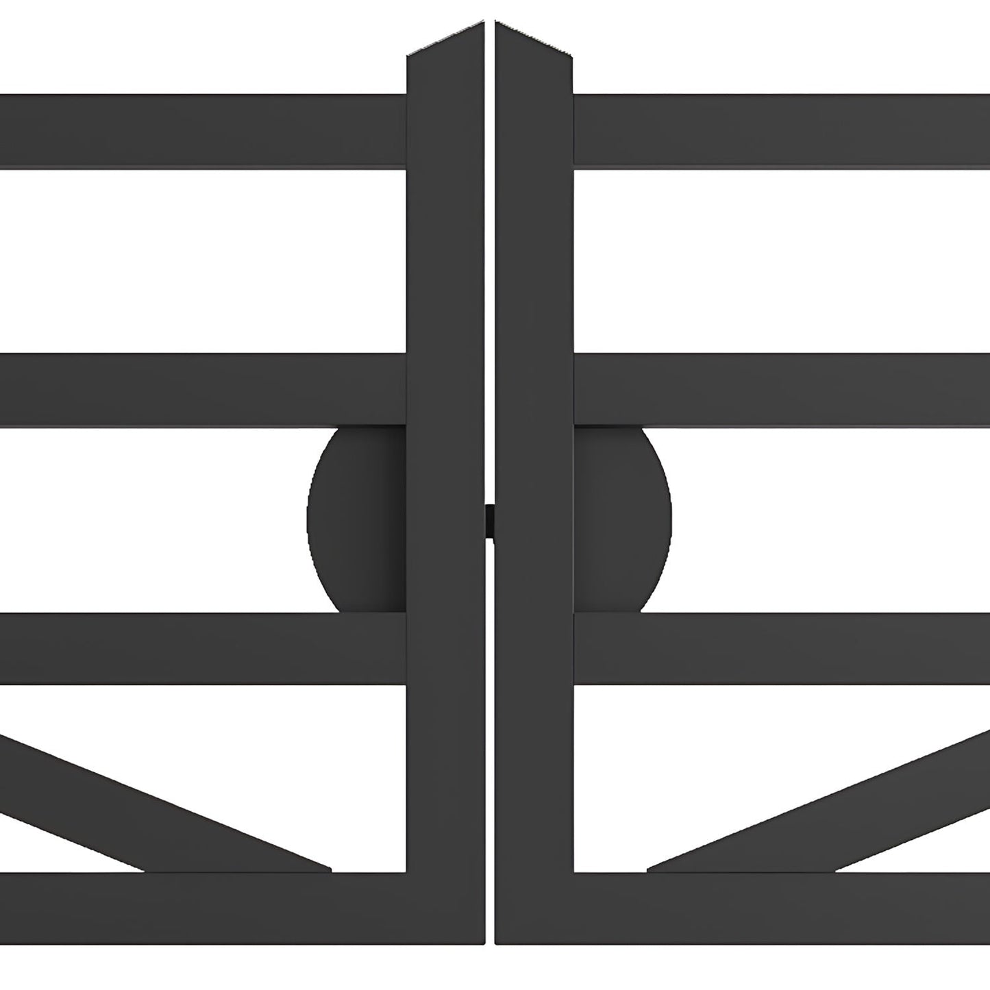 20 ft Farm Driveway Gate with Diagonal Tubes, Dual Swing