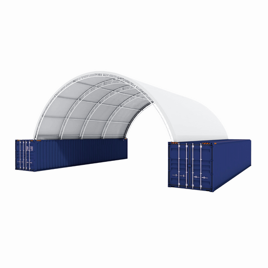 40'x40'x15' Double Truss Shipping Container Canopy Shelter