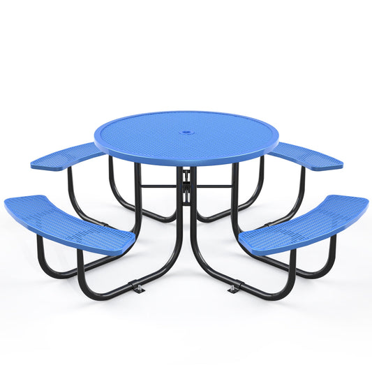 46" Round Picnic Tables With Umbrella Hole