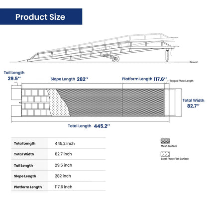 18,000 lb. Capacity Portable Loading Dock Ramps Yard Ramp
