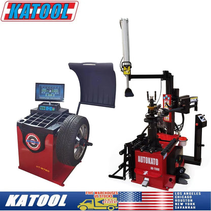 Katool automatic hydraulic tire changer AK-T900 wheel balancer KT-B750 combo leverless center 30