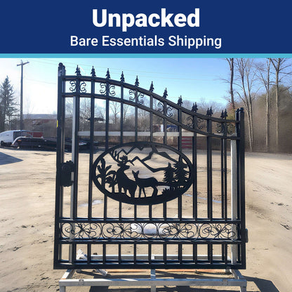 14x8 ft Steel Dual Swing Driveway Gate